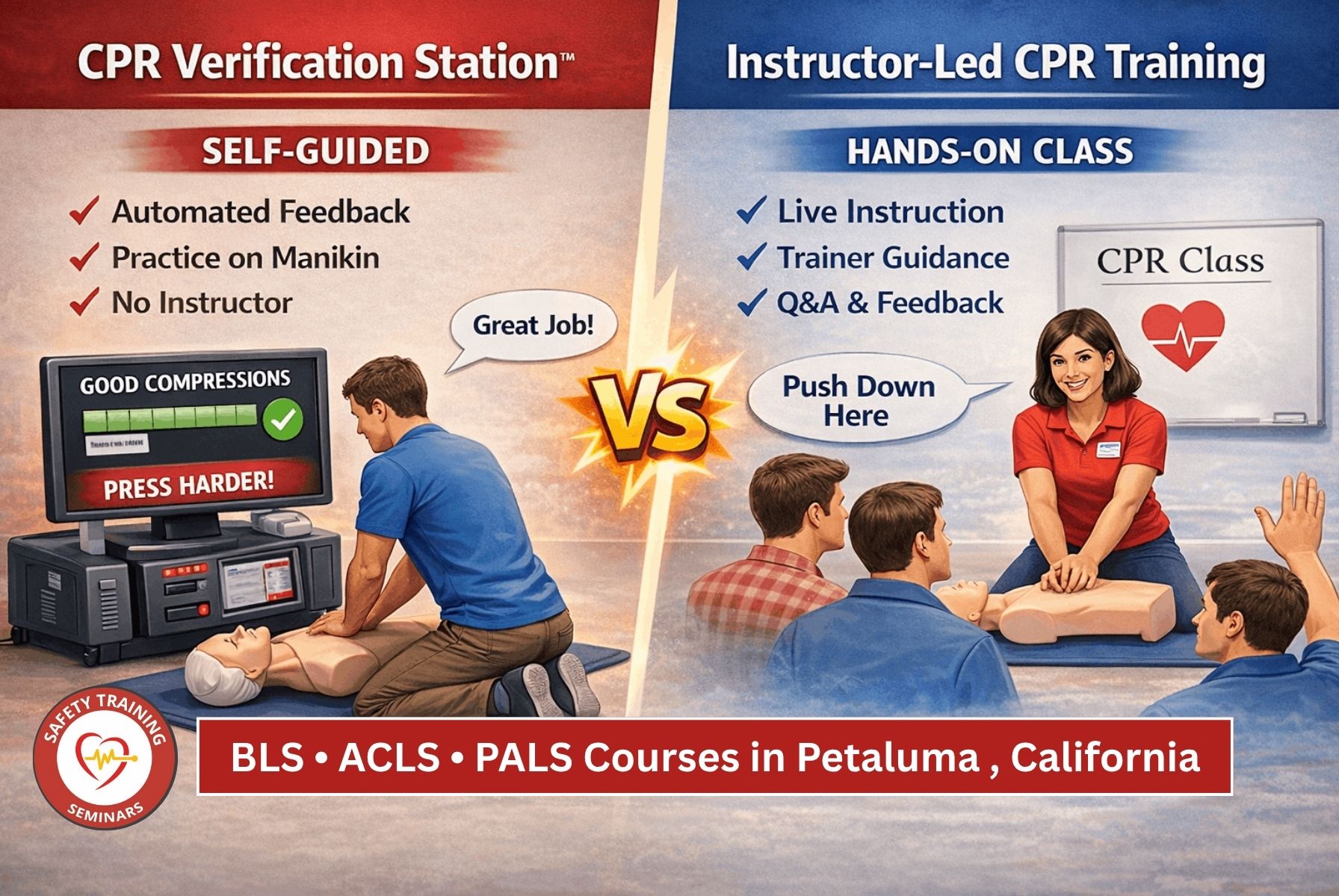 BLS • ACLS • PALS Courses in Petaluma , California