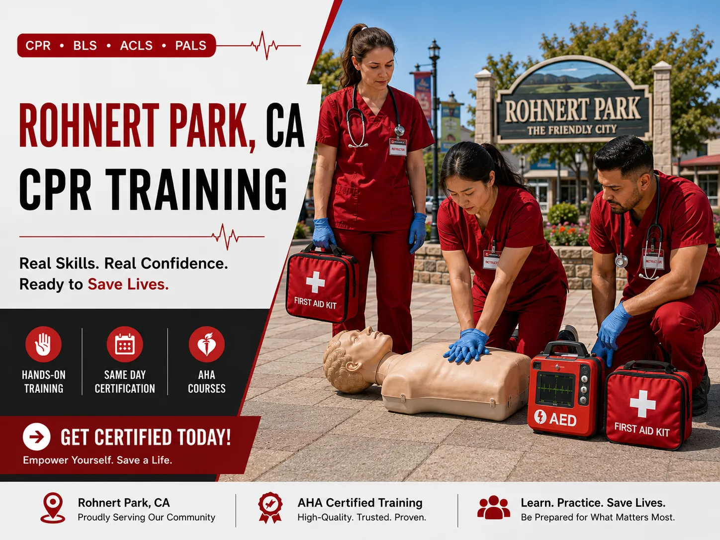 AHA CPR renewal course for nurses and doctors in Rohnert Park, CA