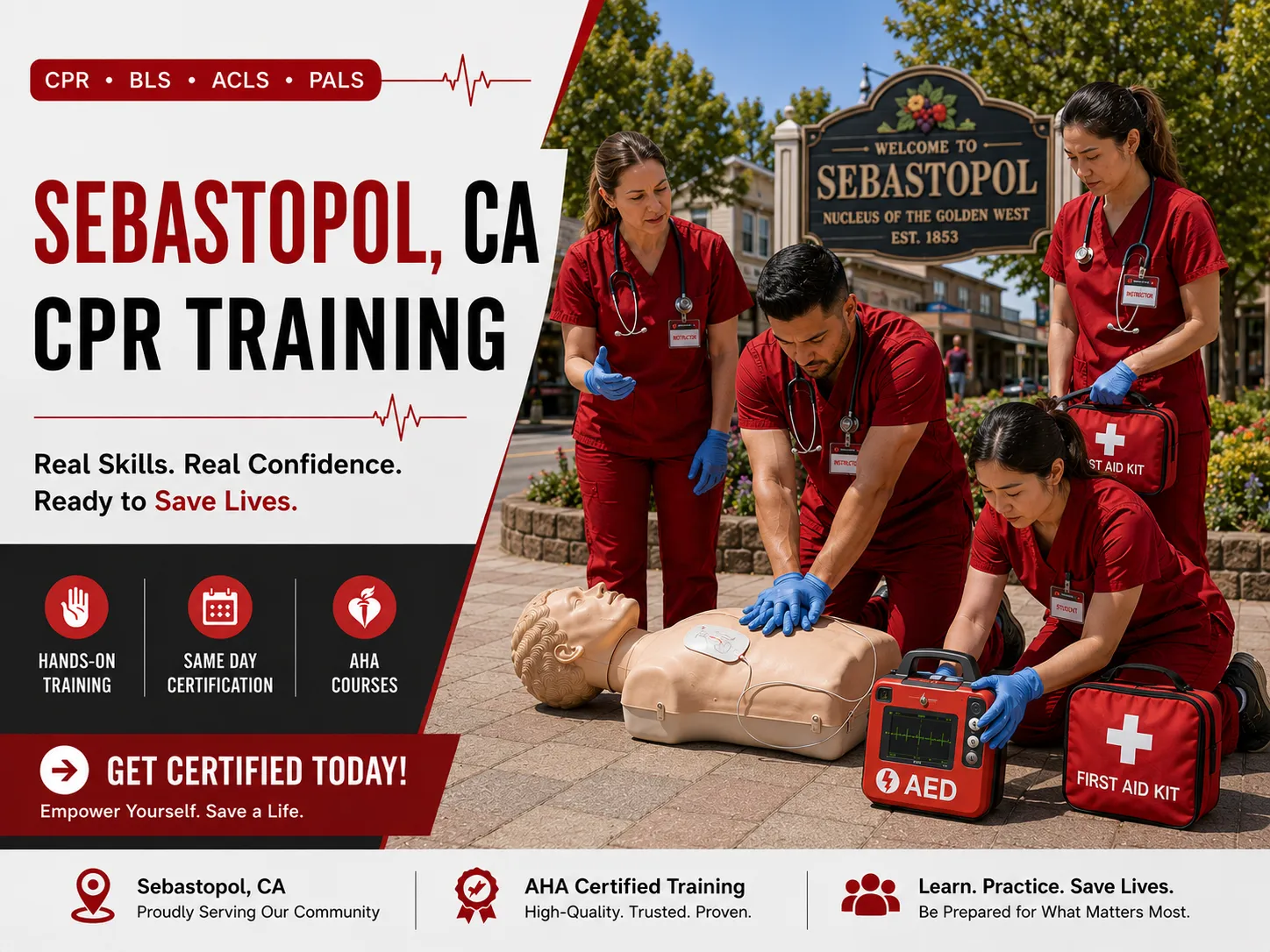 BLS provider certification training with instructor in Sebastopol, CA